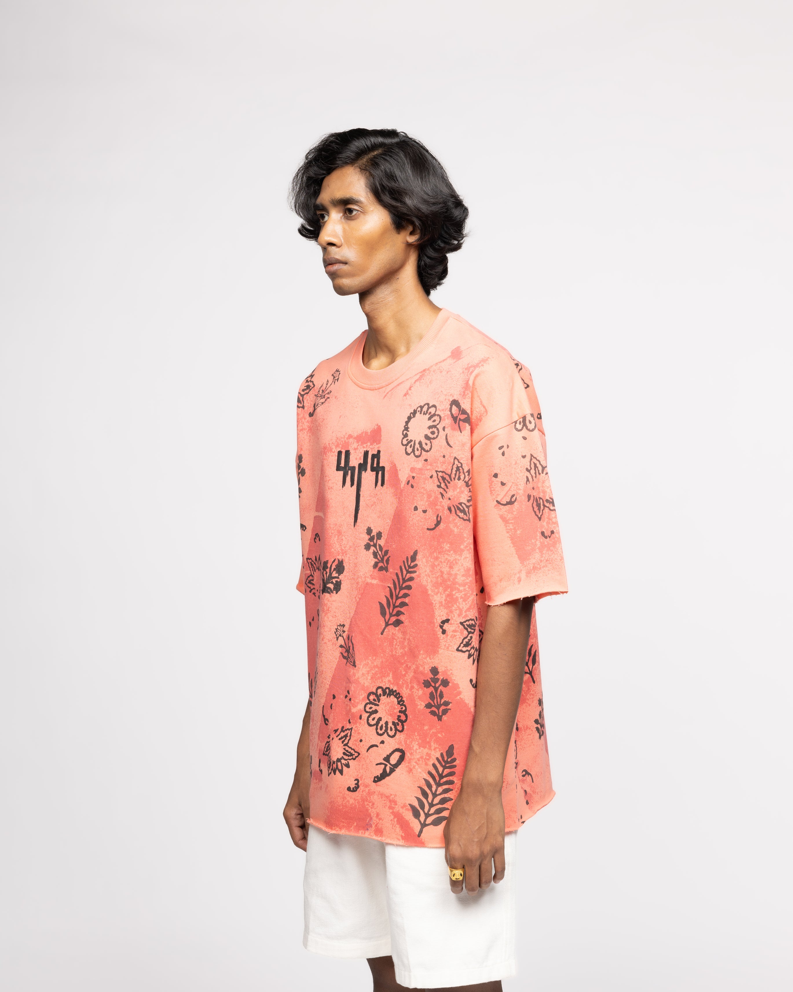 Coral Block Printed - Tshirt