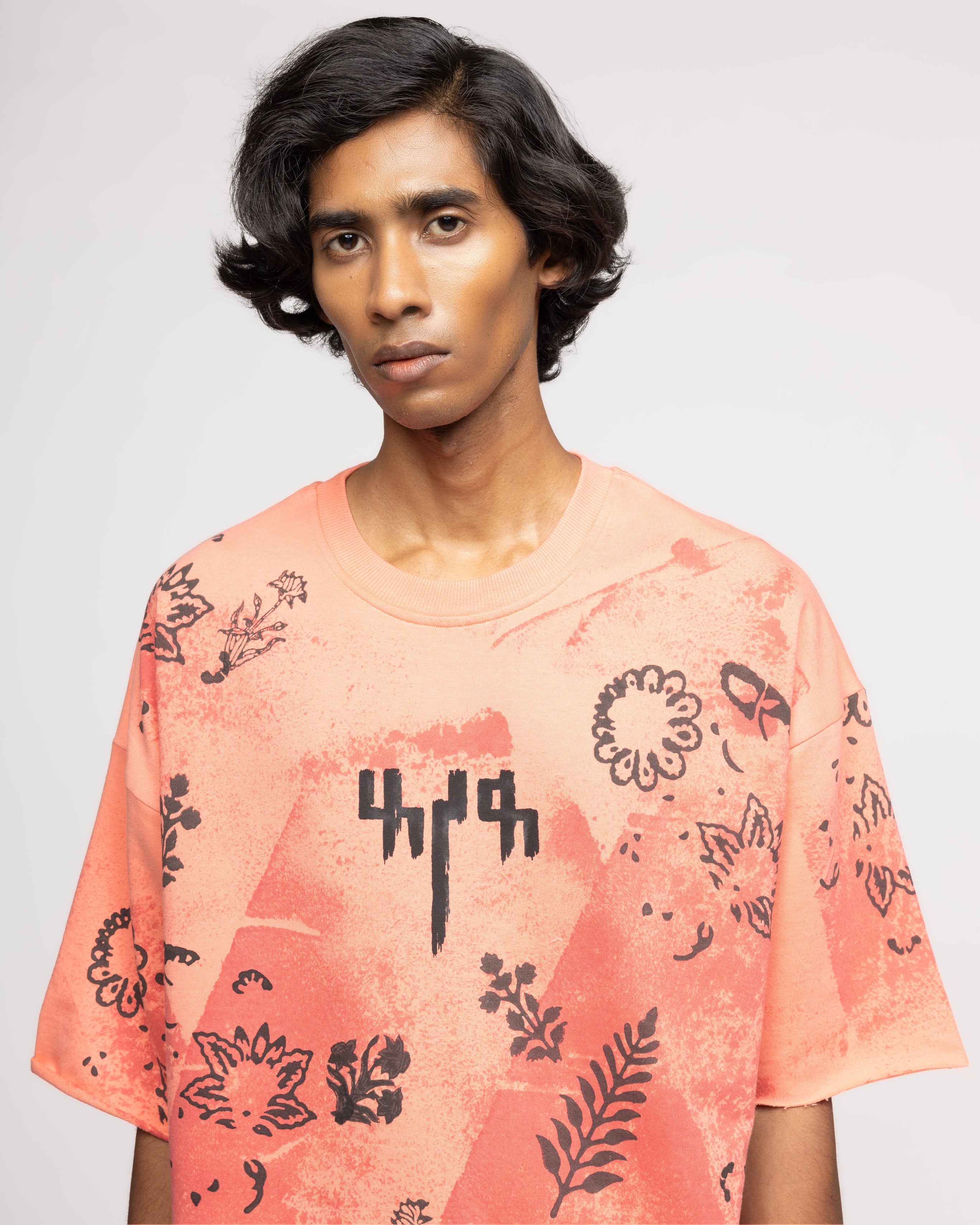 Coral Block Printed - Tshirt