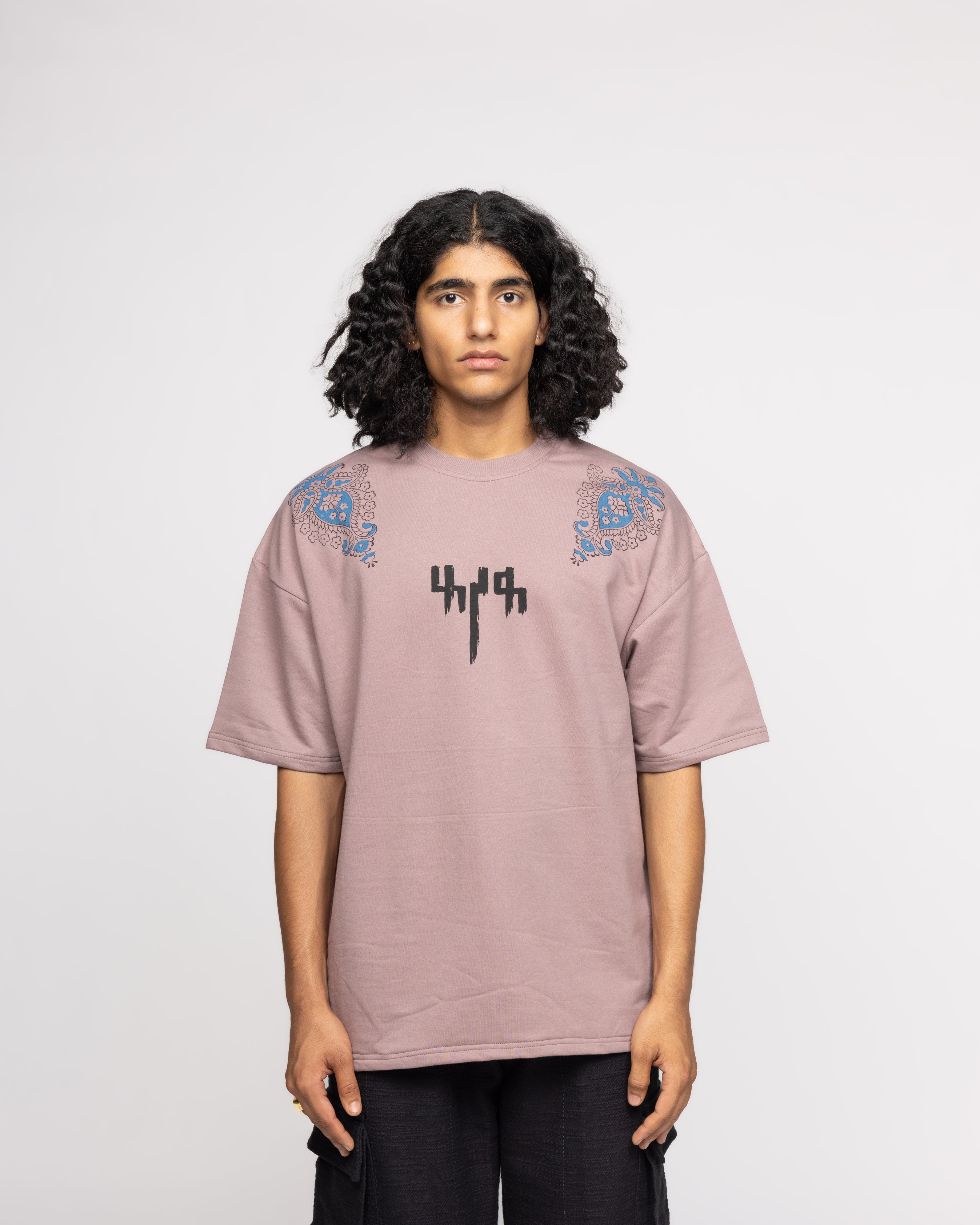 Mauve Block Printed - Tshirt