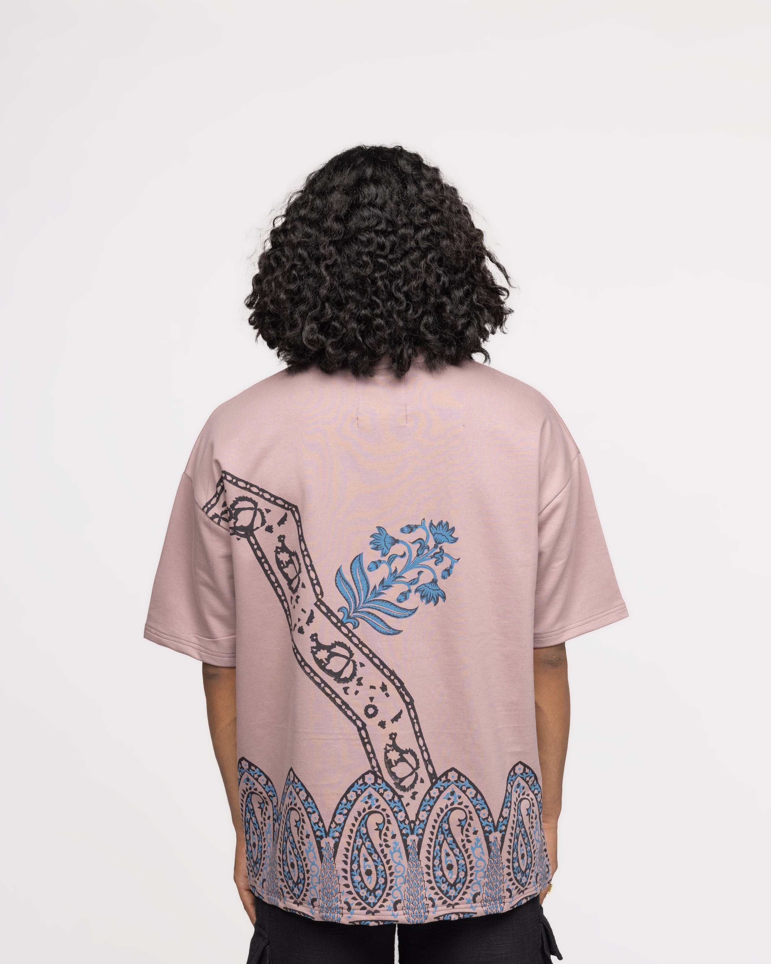 Mauve Block Printed - Tshirt