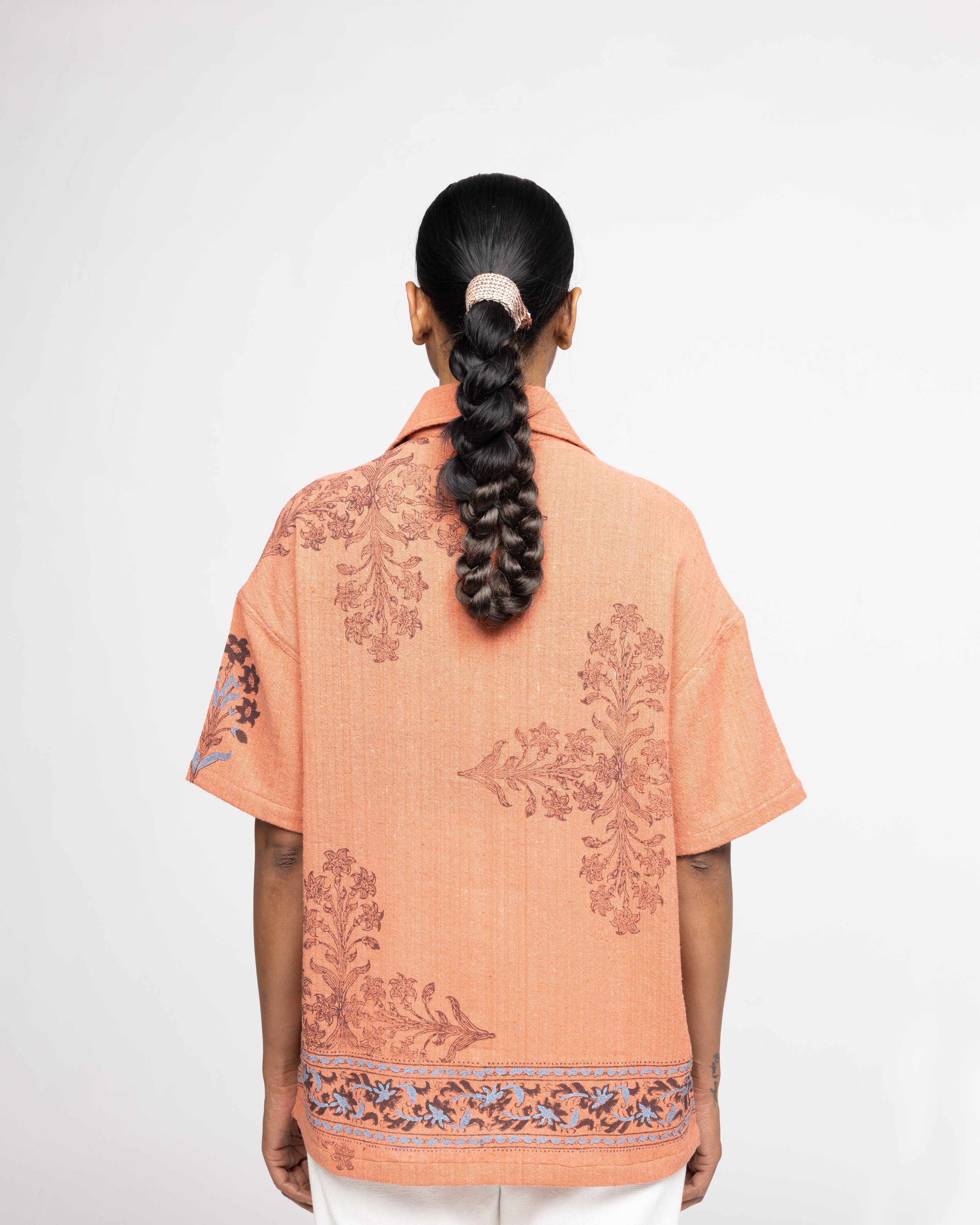 Coral Hemp Block Printed - Shirt