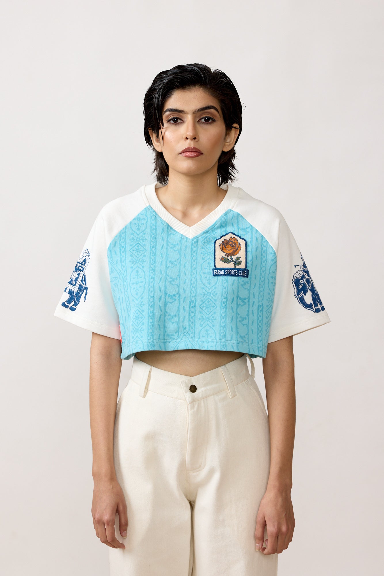 'FARAK Sports Club' Blockprint Women's T-Shirt