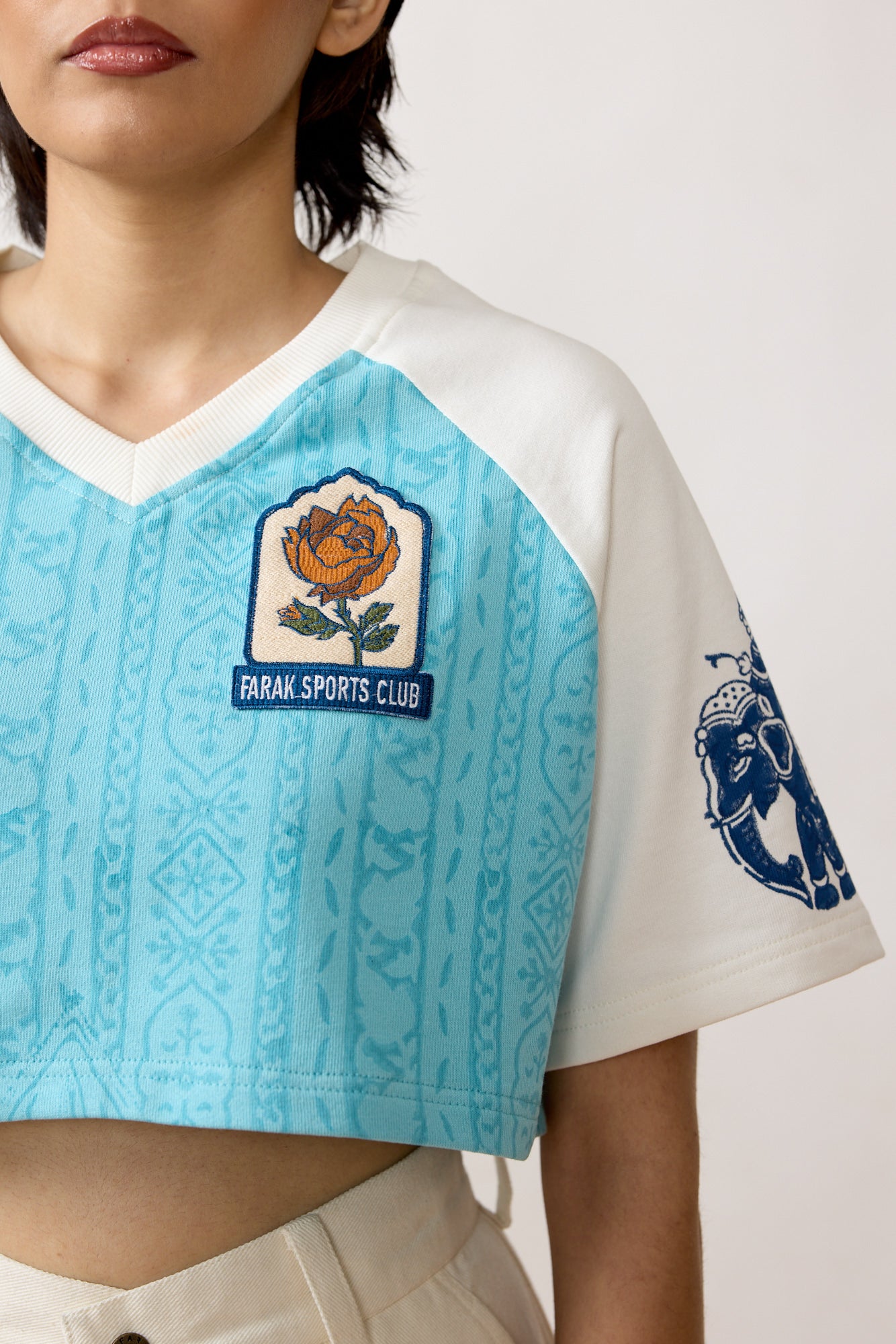 'FARAK Sports Club' Blockprint Women's T-Shirt