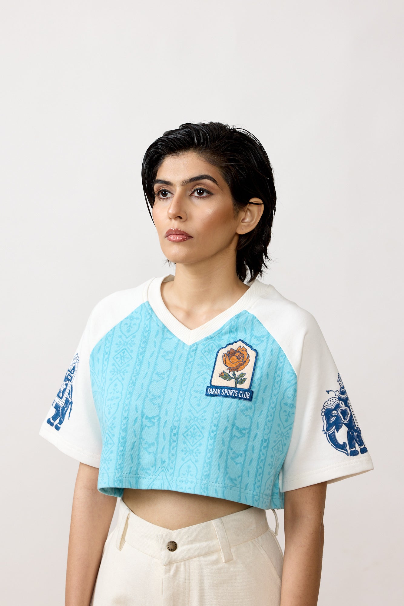 'FARAK Sports Club' Blockprint Women's T-Shirt