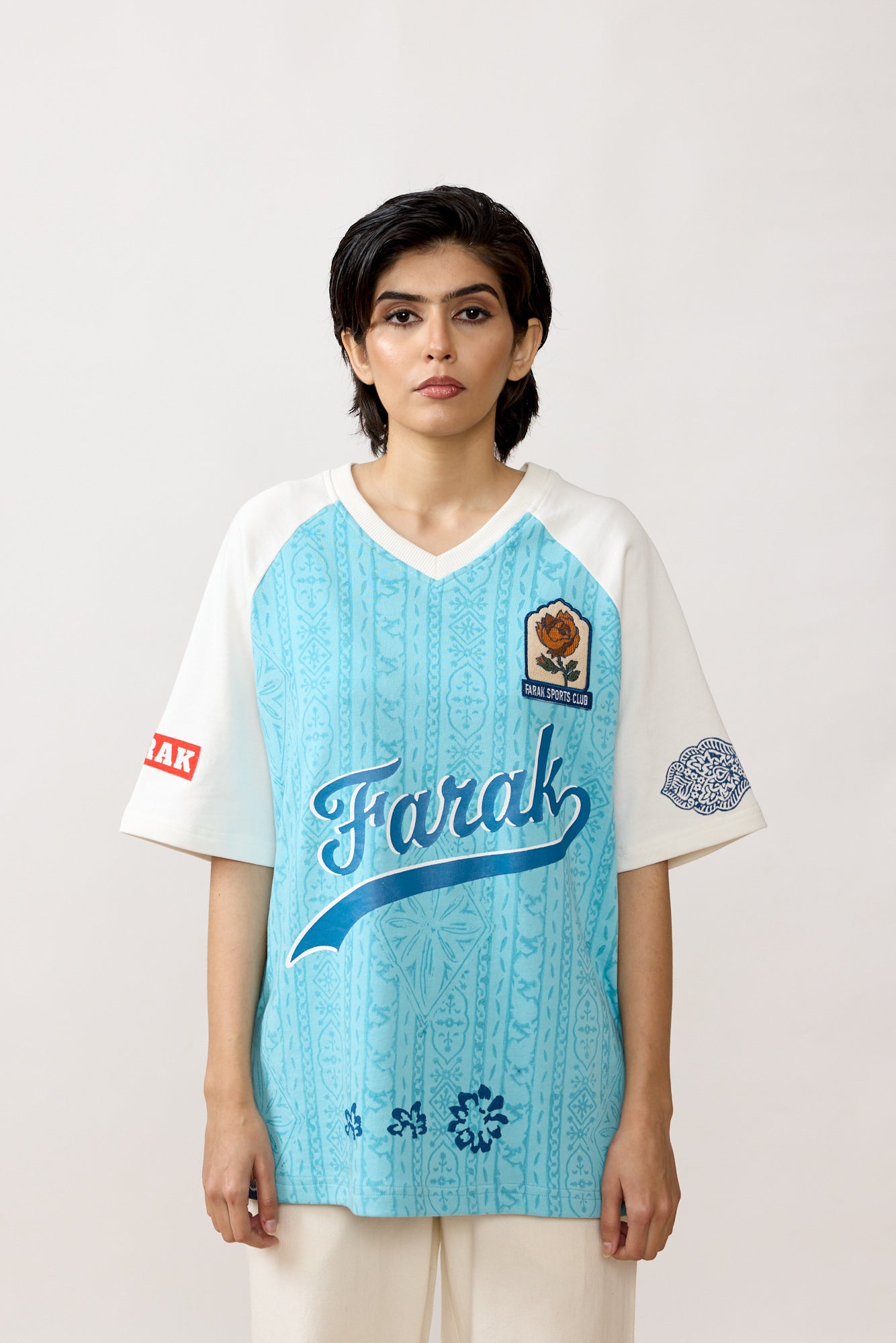 'FARAK Sports Club' Blockprinted T-shirt