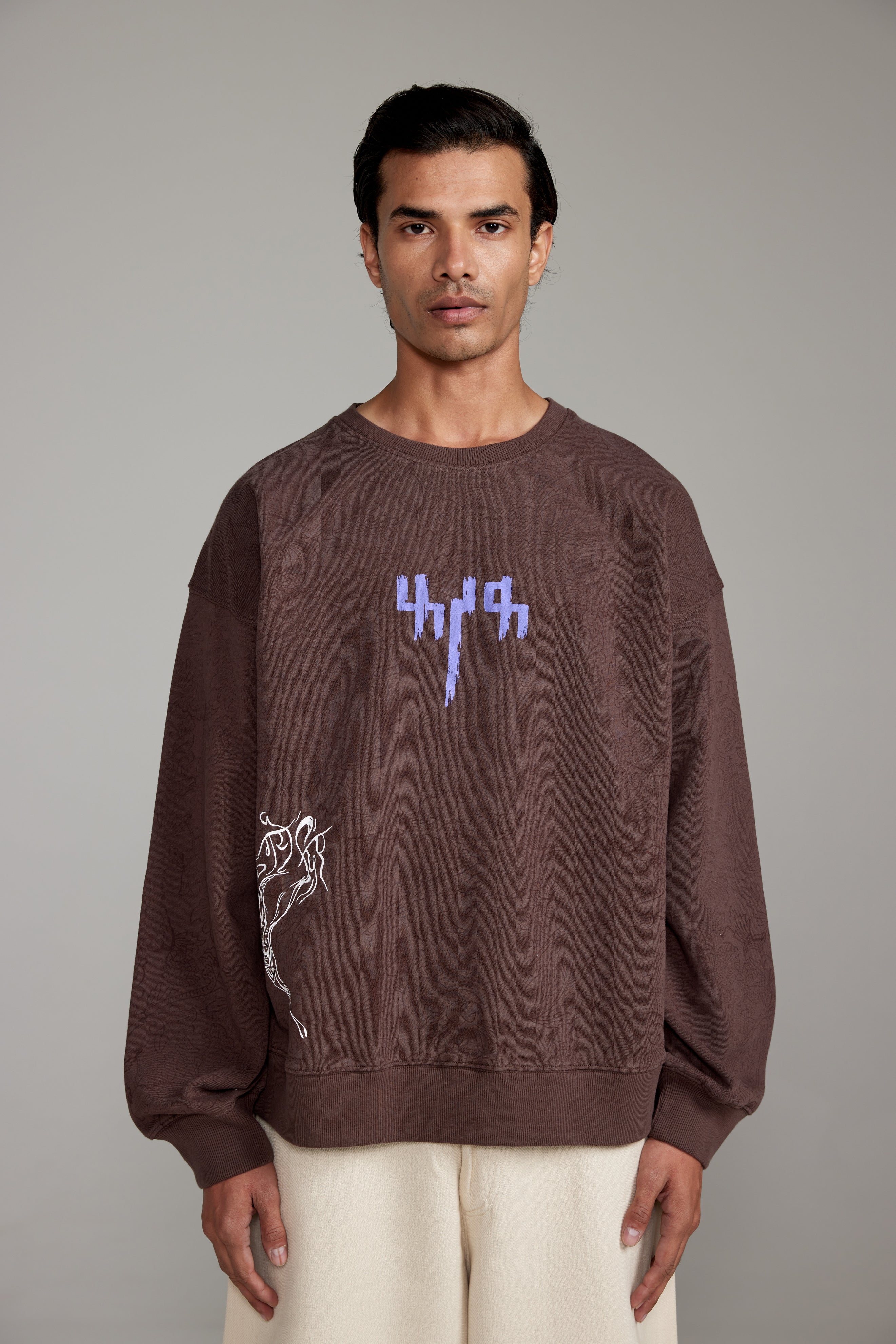 "Raat Akeli Hai" Blockprinted  Sweatshirt