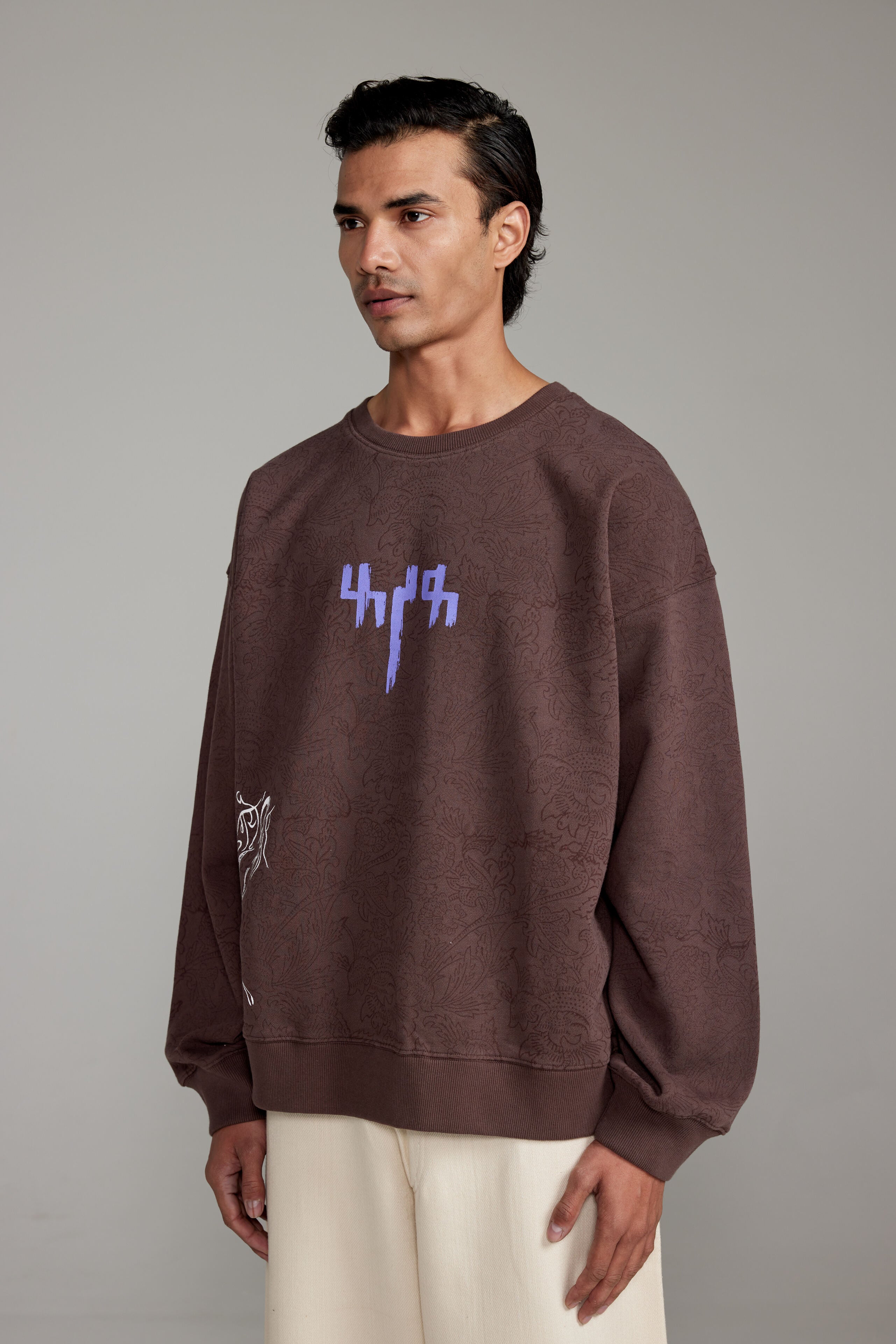 "Raat Akeli Hai" Blockprinted  Sweatshirt