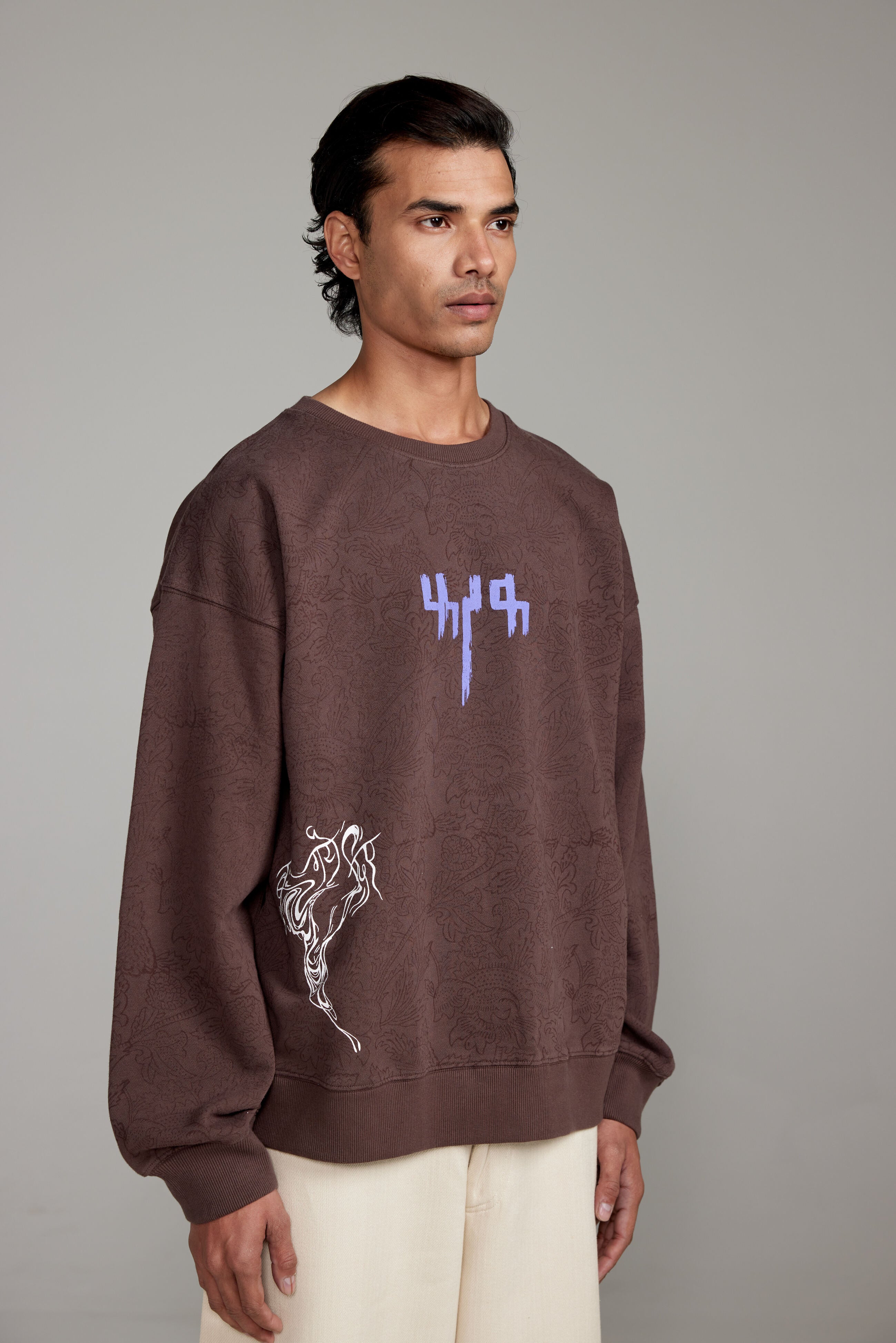 "Raat Akeli Hai" Blockprinted  Sweatshirt