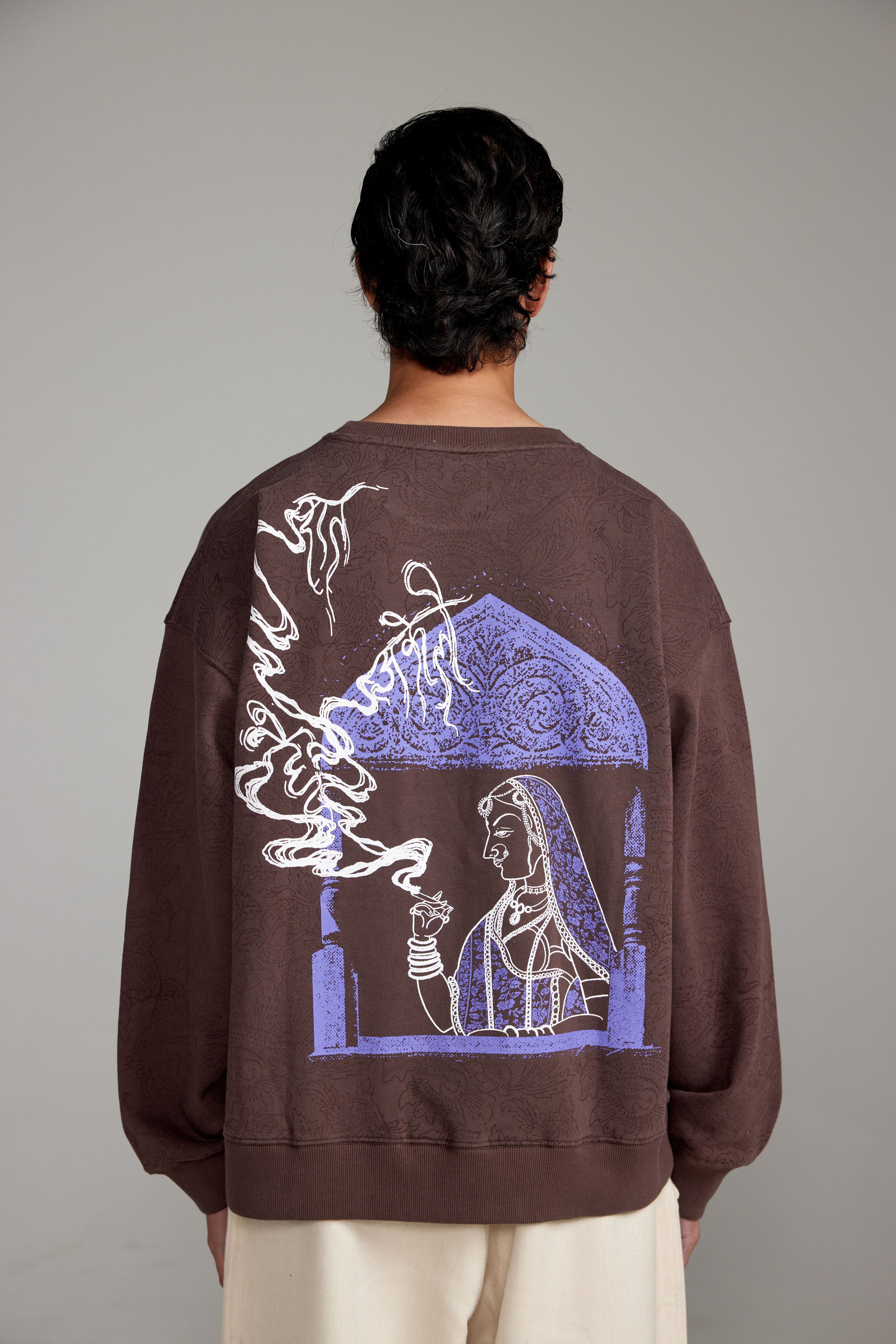 "Raat Akeli Hai" Blockprinted  Sweatshirt