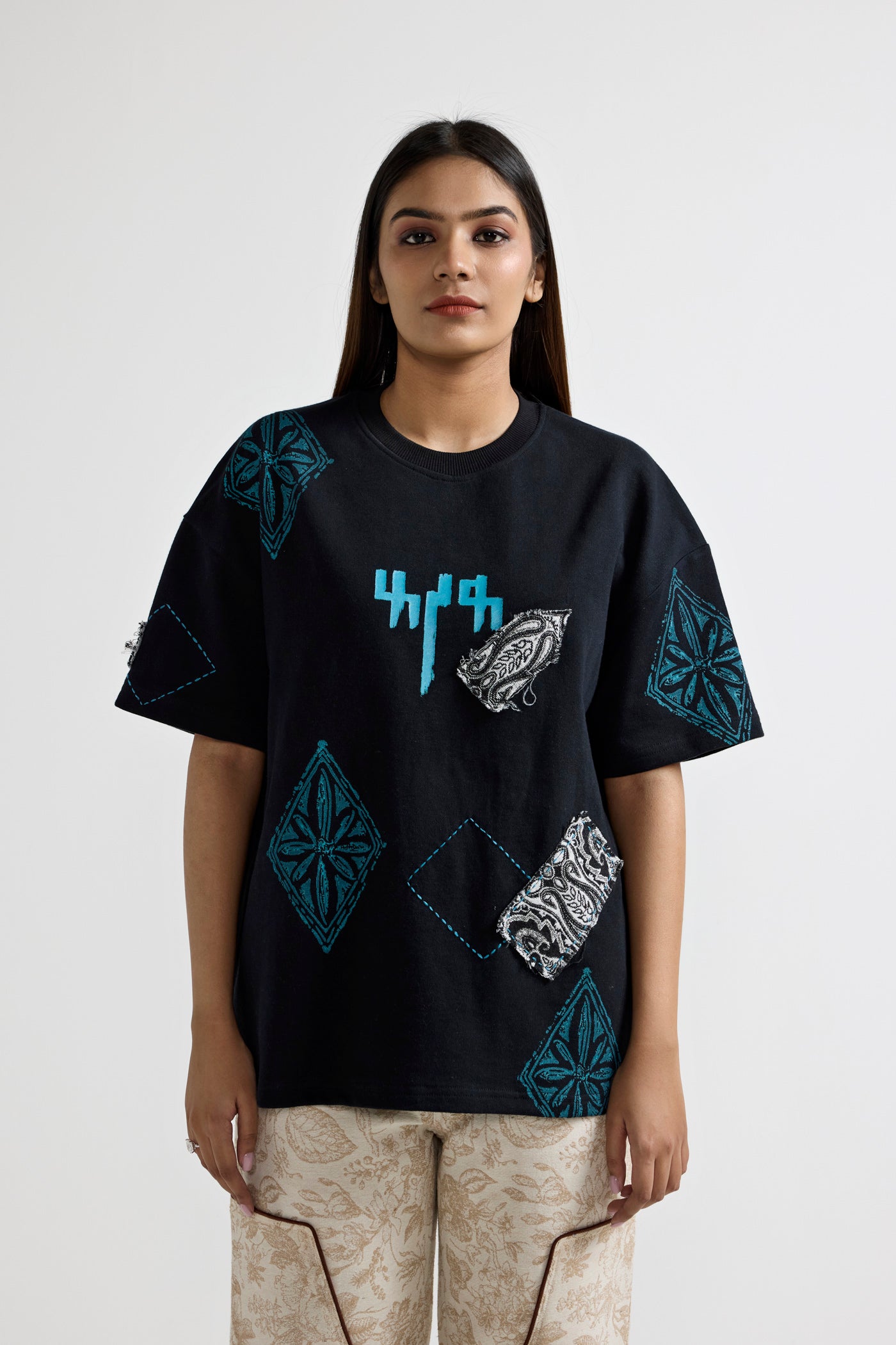 Black Block Print T-shirt