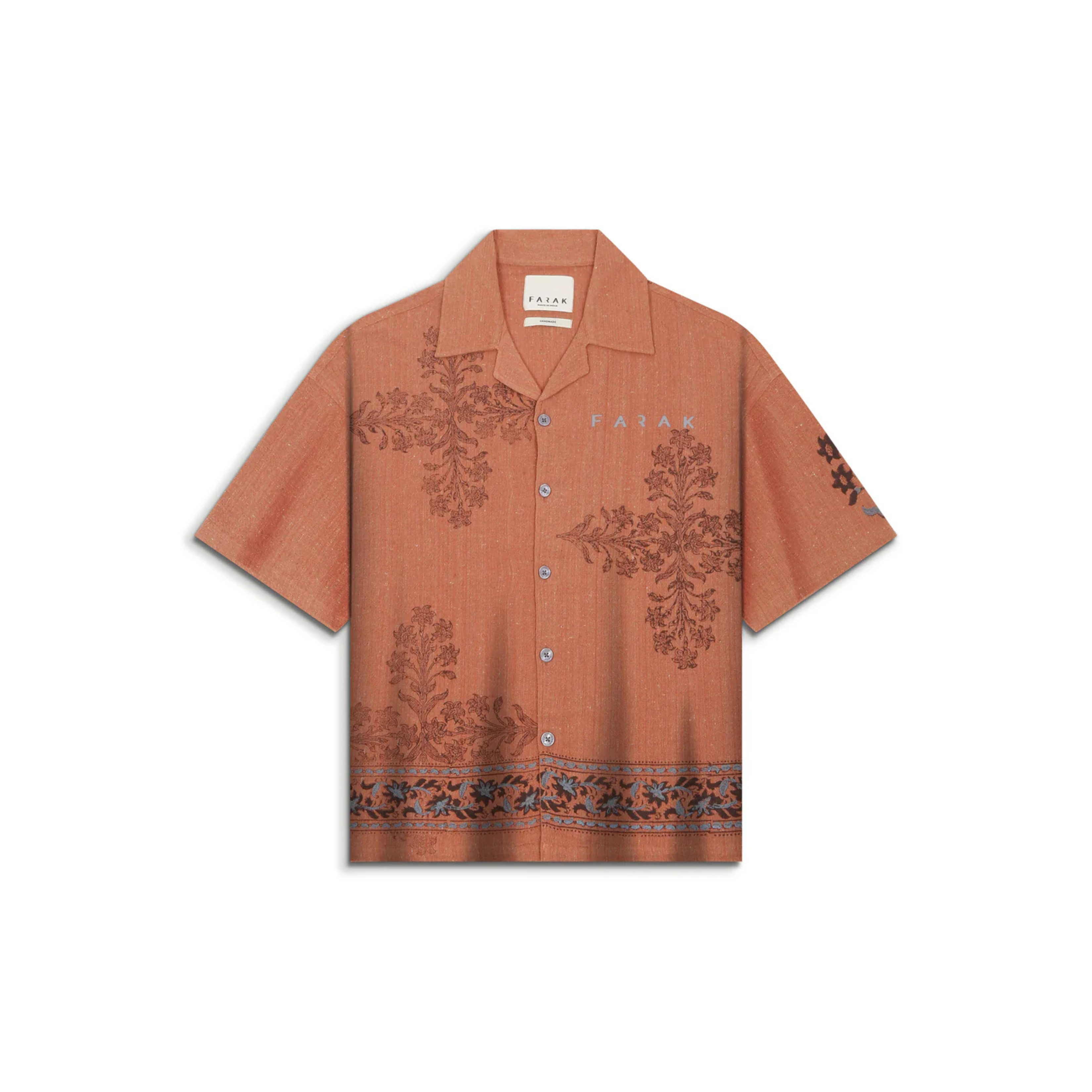 Coral Hemp Block Printed - Shirt